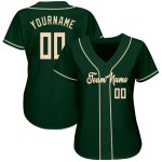 Maglia da baseball personalizzata verde crema-nera autentica Maglia da baseball personalizzata verde crema-nera autentica