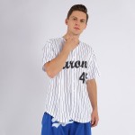 Maglia da baseball personalizzata con righe nere, bianca, nera e grigia Maglia da baseball personalizzata con righe nere, bianca, nera e grigia