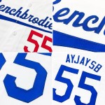 Maglia da baseball personalizzata bianca blu navy autentica Maglia da baseball personalizzata bianca blu navy autentica