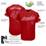 Maglia da baseball autentica rossa e bianca personalizzata Maglia da baseball autentica rossa e bianca personalizzata