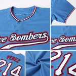Maglia da baseball personalizzata autentica blu, bianca e rossa Maglia da baseball personalizzata autentica blu, bianca e rossa