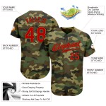 Maglia da baseball autentica in oro con servizio personalizzato, rosso-vecchio saluto mimetico Maglia da baseball autentica in oro con servizio personalizzato, rosso-vecchio saluto mimetico