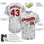 Maglia da baseball natalizia autentica grigia 3D rossa e nera personalizzata Maglia da baseball natalizia autentica grigia 3D rossa e nera personalizzata