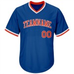 Maglia personalizzata da baseball a costine Royal Authentic Throwback Arancione-Bianco Maglia personalizzata da baseball a costine Royal Authentic Throwback Arancione-Bianco
