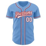 Maglia da baseball personalizzata, bianca, rossa e blu, autentica Maglia da baseball personalizzata, bianca, rossa e blu, autentica