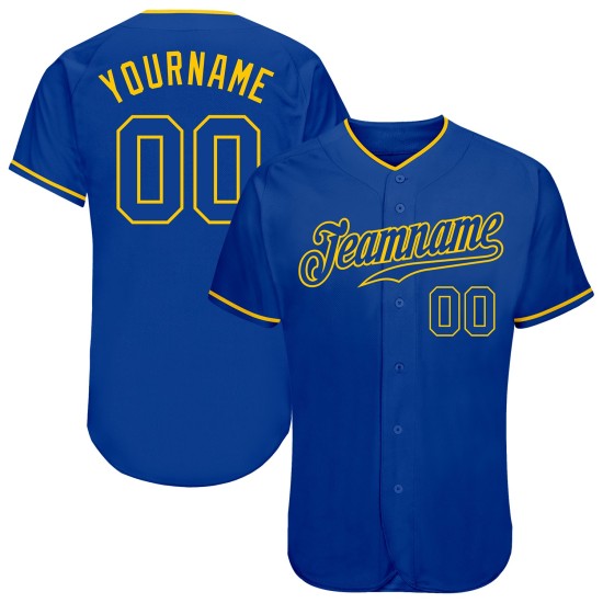 Maglia da baseball personalizzata Royal Royal-Gold autentica Maglia da baseball personalizzata Royal Royal-Gold autentica