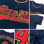 Maglia da baseball blu navy-rossa personalizzata, autentica blu navy Maglia da baseball blu navy-rossa personalizzata, autentica blu navy