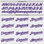 Maglia da baseball personalizzata bianca autentica viola-grigia Maglia da baseball personalizzata bianca autentica viola-grigia