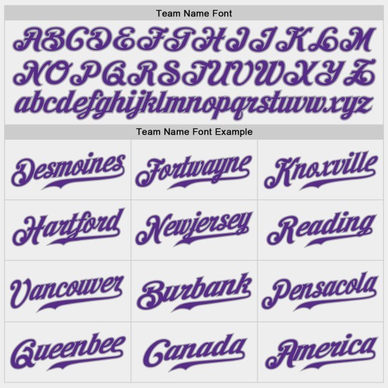 Maglia da baseball personalizzata bianca autentica viola-grigia Maglia da baseball personalizzata bianca autentica viola-grigia