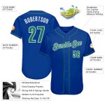 Maglia da baseball Kelly verde-bianca personalizzata autentica Royal Maglia da baseball Kelly verde-bianca personalizzata autentica Royal