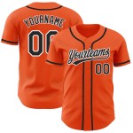 Maglia da baseball arancione personalizzata autentica nera e bianca Maglia da baseball arancione personalizzata autentica nera e bianca