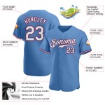 Maglia da baseball personalizzata leggera autentica blu bianco-rossa Maglia da baseball personalizzata leggera autentica blu bianco-rossa