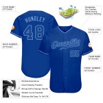 Maglia da baseball personalizzata autentica blu reale, blu chiaro Maglia da baseball personalizzata autentica blu reale, blu chiaro