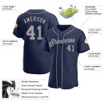 Maglia da baseball personalizzata blu navy autentica grigia Maglia da baseball personalizzata blu navy autentica grigia